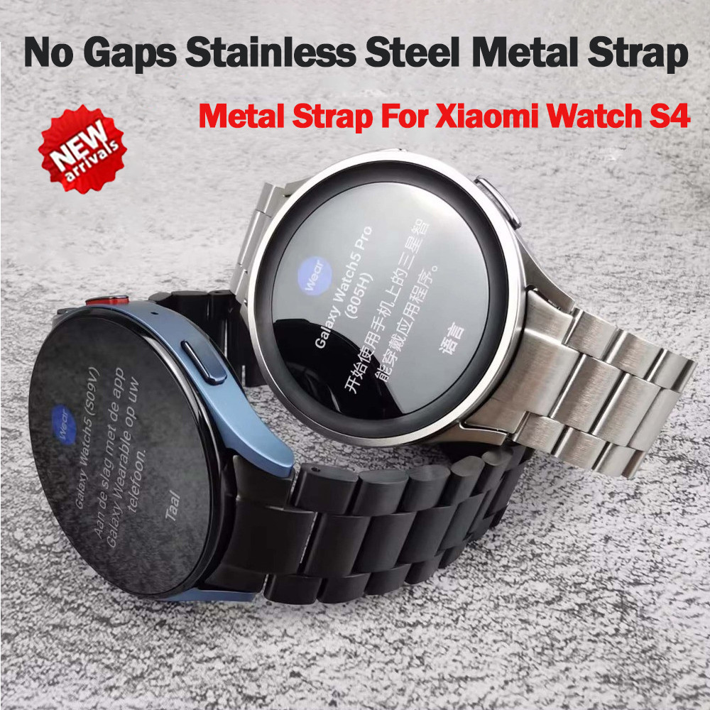 Dây đeo bằng thép không gỉ sang trọng cho Xiaomi Watch S4 Không có khoảng cách Vòng tay cong bằng ki