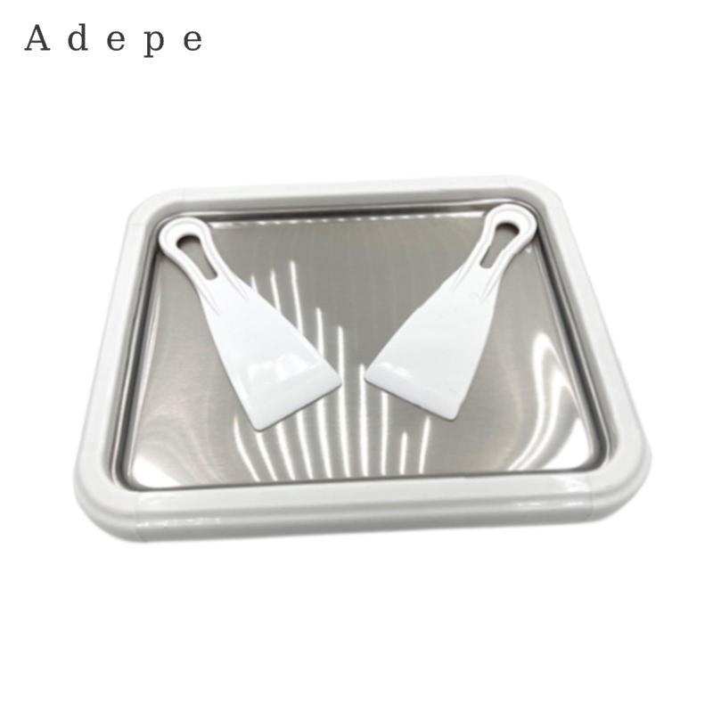 Chảo Kem Với 2 Cạp Mùa Hè Dễ Dàng Sử Dụng Ngọt Món Tráng Miệng Đĩa Vui Nhộn Cha Mẹ Hoạt Động Trẻ Em Máy Làm Kem Cuộn Đa Năng