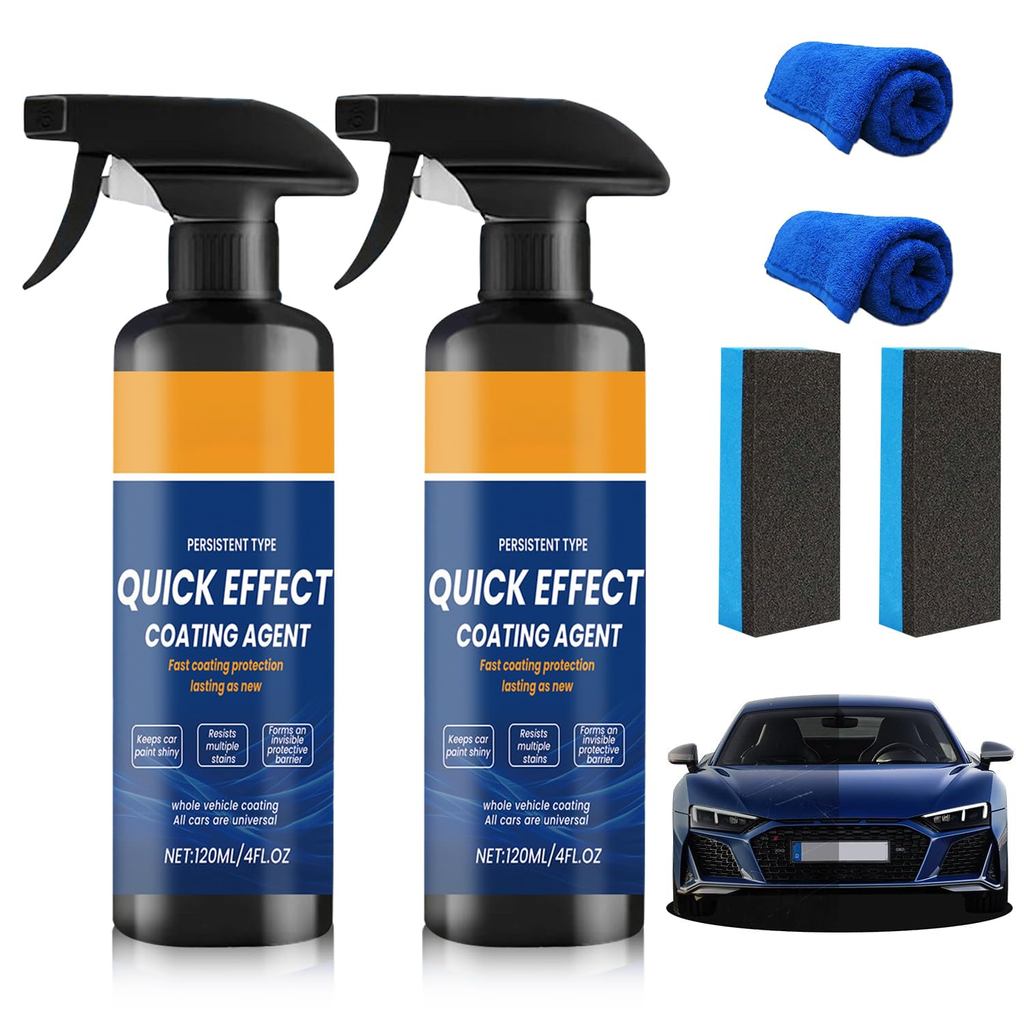 2 Gói Chất phủ hiệu quả nhanh cao cấp, Xịt đại lý phủ hiệu quả nhanh ô tô cao cấp, Xịt phủ ô tô, Xịt phủ hiệu quả nhanh loại mới, Độ bóng ô tô lâu trôi