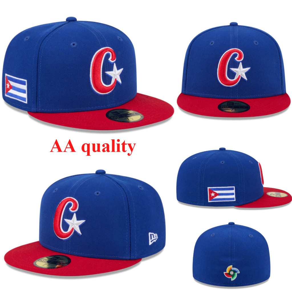Mũ Bóng Chày New Era Cuba 59FIFTY Vành Phẳng, Màu Xanh và Đỏ, Chống Nắng