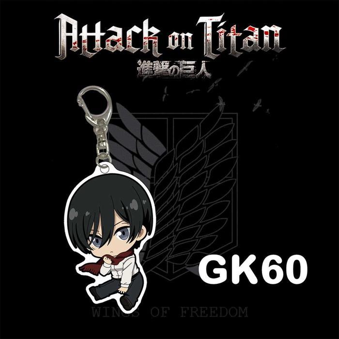 GANTUNGAN KUNCI MOTIF ANIME ATTACK ON TITAN KEYCHAiN levi mikasa eren armin - GK60 - MIKASA