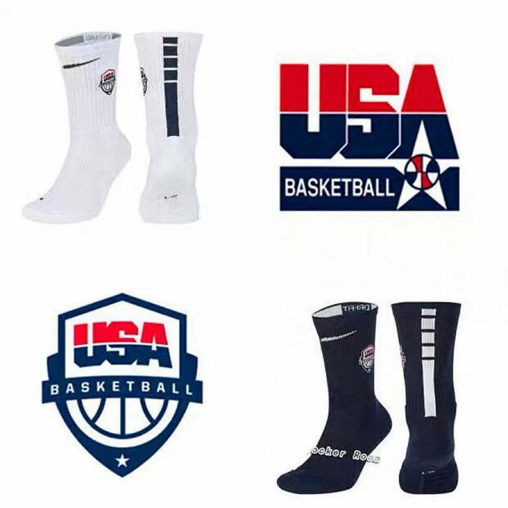 HY-USA Đồng Thương Hiệu Captain America Elite Elite Bóng Rổ Tất Đáy Dày Vừa Ống Dài Chuyên Nghiệp Tấ