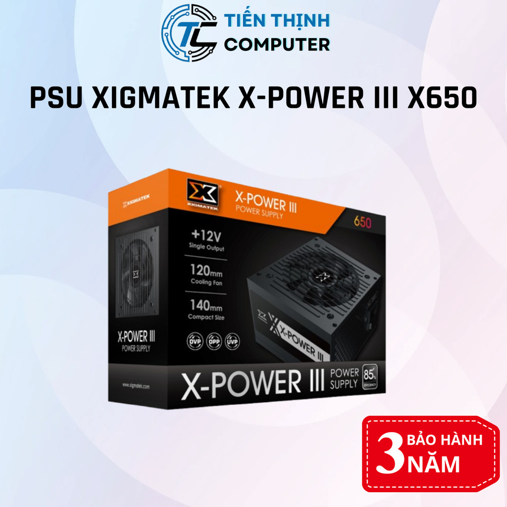 Nguồn máy tính XIGMATEK X-POWER III X650 / 80Plus (Công suất thực 600w)