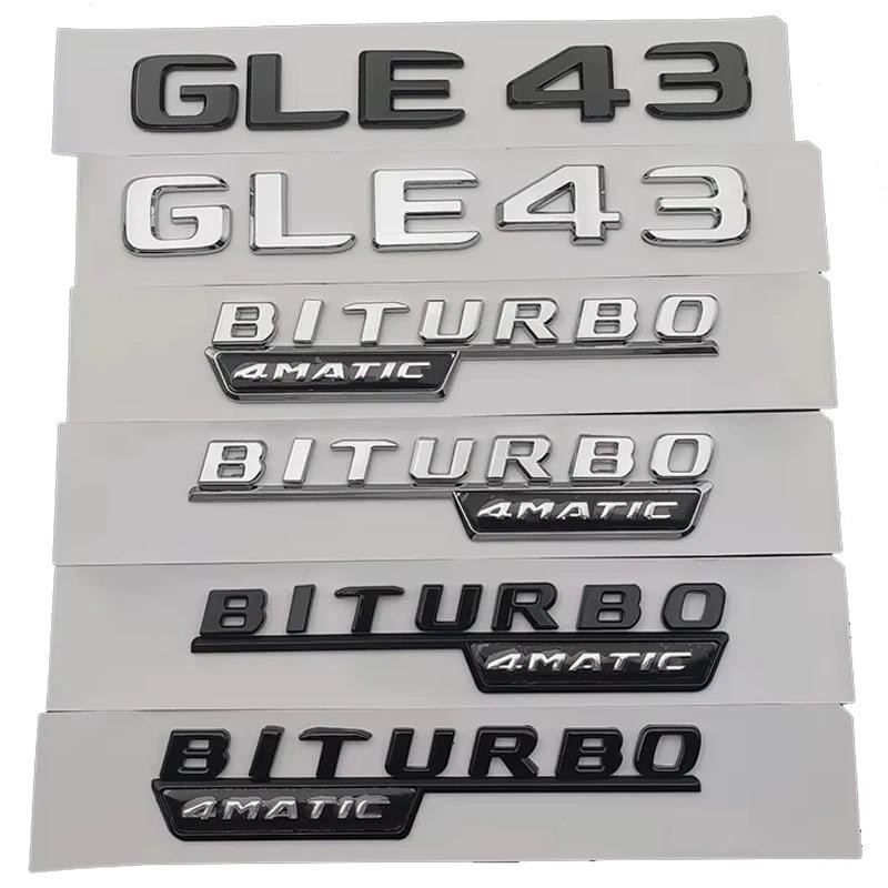 3D ABS Xe Phía Sau Thân Huy Hiệu GLE 43 BITURBO 4MATIC Chữ Logo Biểu Tượng Miếng Dán Cho Xe Mercedes