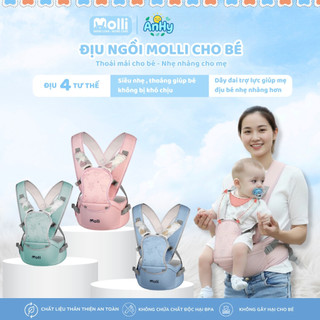 Địu Ngồi Cho Bé Molli (3-36 Tháng) – Trợ Lực Thông Minh, Thoáng Khí Tổ Ong | AnHy ShopKid