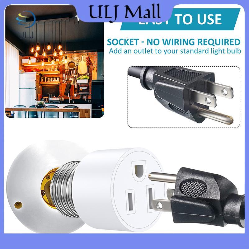 ULJ 2 Cái E26 / E27 / B22 3Prong Light Soet Outlet Adapter Cắm Light Soet To Plug Adapter Bulb Base 