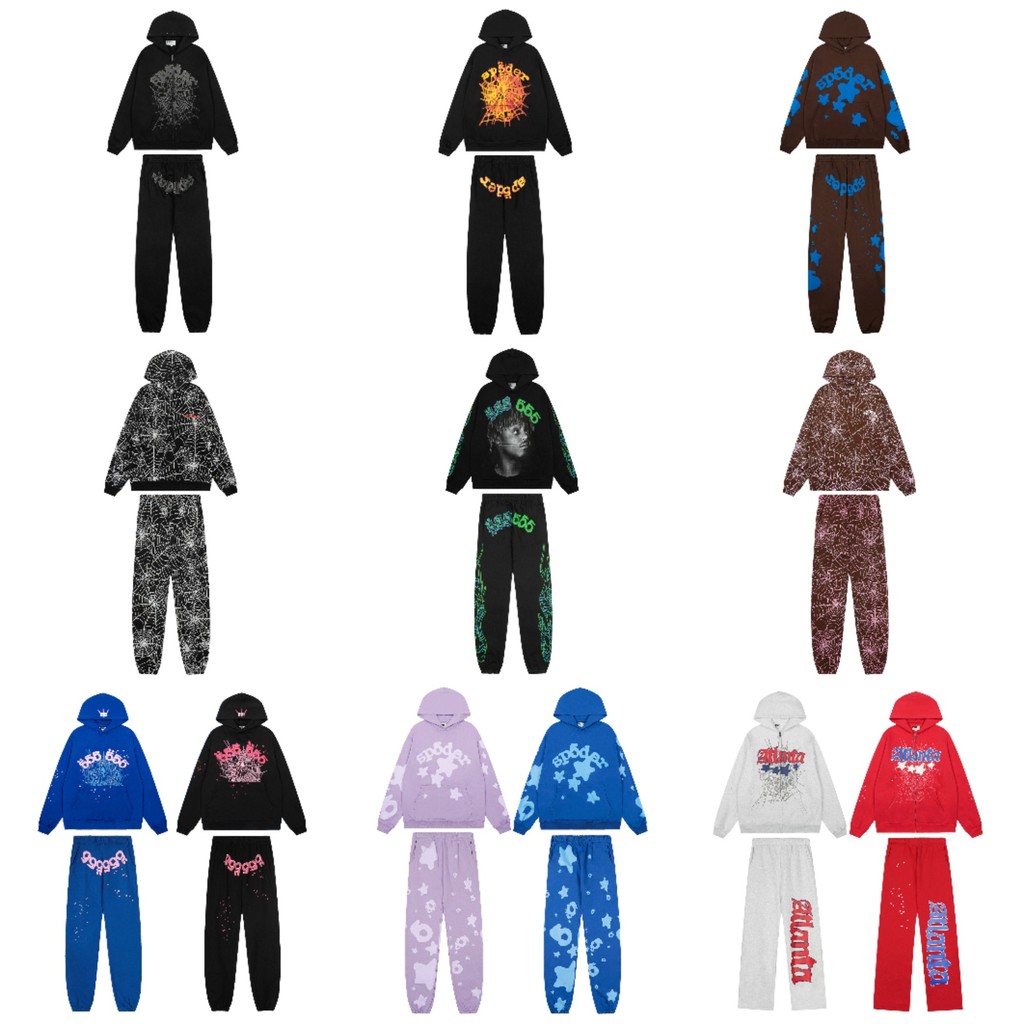 YJNH Street Sp5der Original heavyweight hoodie with foam spider print, popular sweatshirt and sweatp