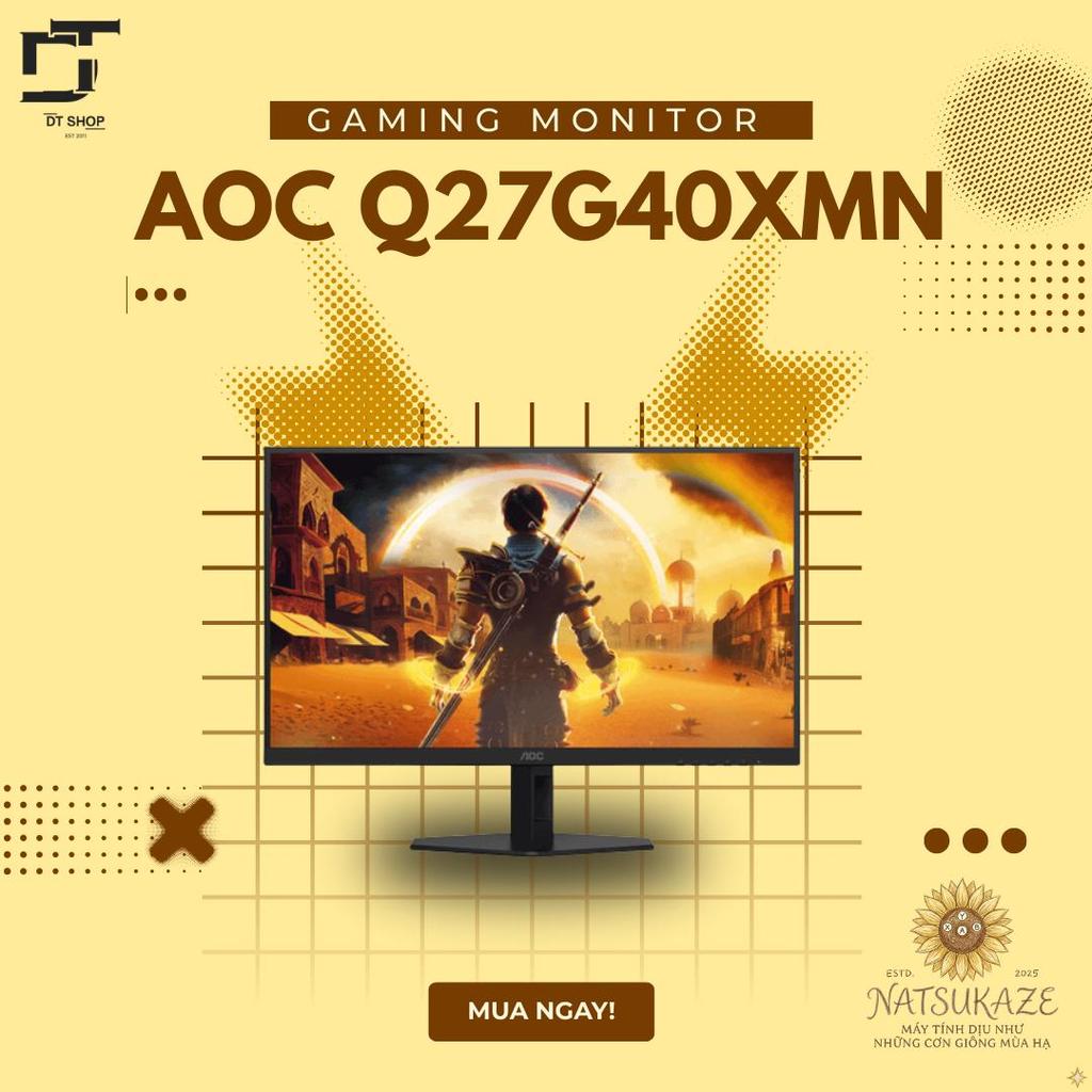 Màn Hình Gaming AOC Q27G40XMN 27" 2K Mini-LED - 180Hz, HDR1000, Fast IPS Siêu Rực Rỡ  Natsukaze ProT