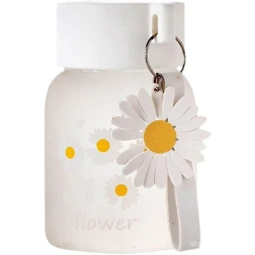 Nước ép sữa Bình nước dễ thương dành cho nữ Di động Kawaii Little Daisy Frosted Glass Water Bottle 3