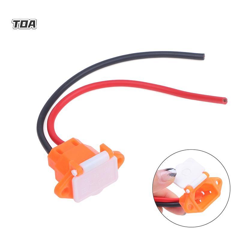 Đầu nối pin xe tay ga điện tử 36V-48V, có dây cáp 12AWG