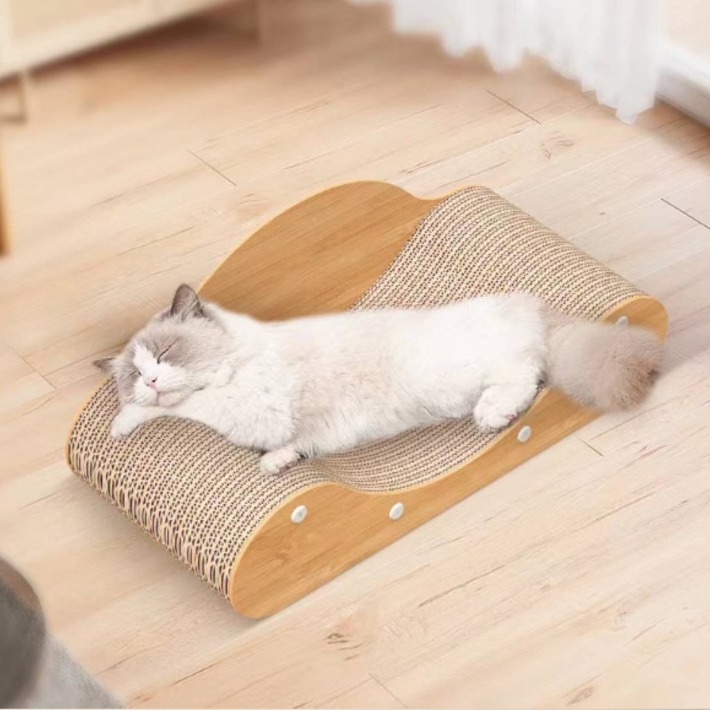 Kích thước lớn Chaise Lounge Cat Scratcher Lâu dài gợn sóng Scratching Lounge cho nhiều mèo