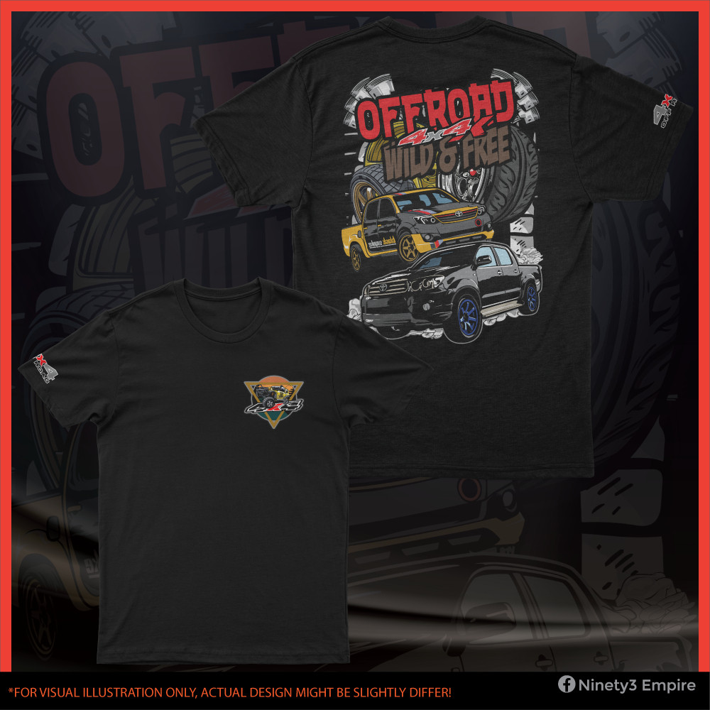 Áo thun Baju cao cấp Offroad 4x4 Hilux Navara Dmax Triton Ford Ranger