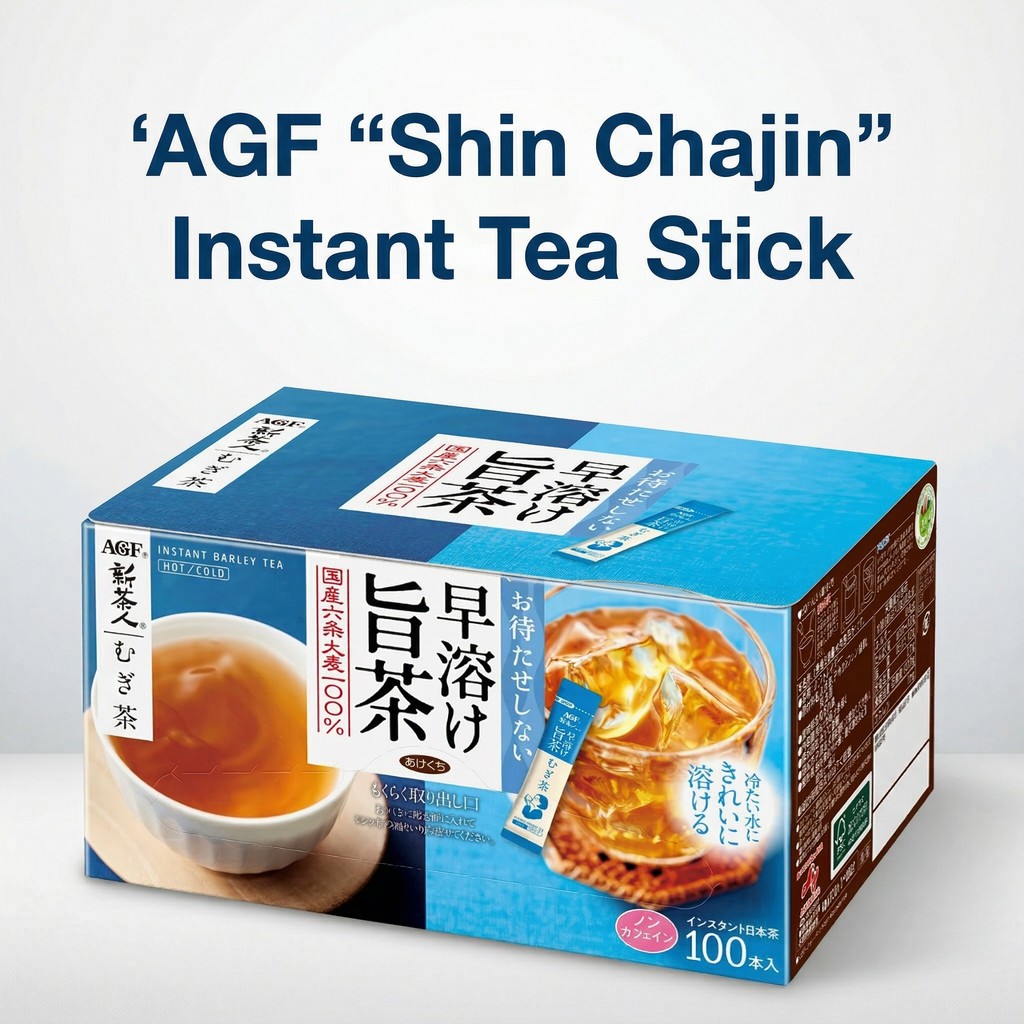 AGF "Shin Chajin" Instant Tea Stick Variety Pack - Uji Matcha Green Tea, Hojicha, and Barley Tea - 1