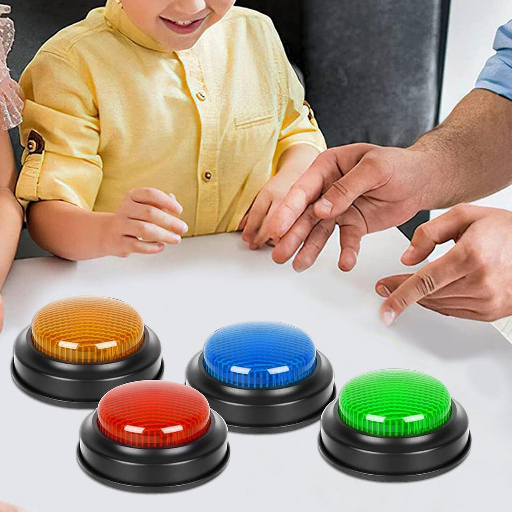 Sound Buzzer Button 4-Piece Quick Answer Game Show Prop Family Night Answering Buzzer For Guessing D