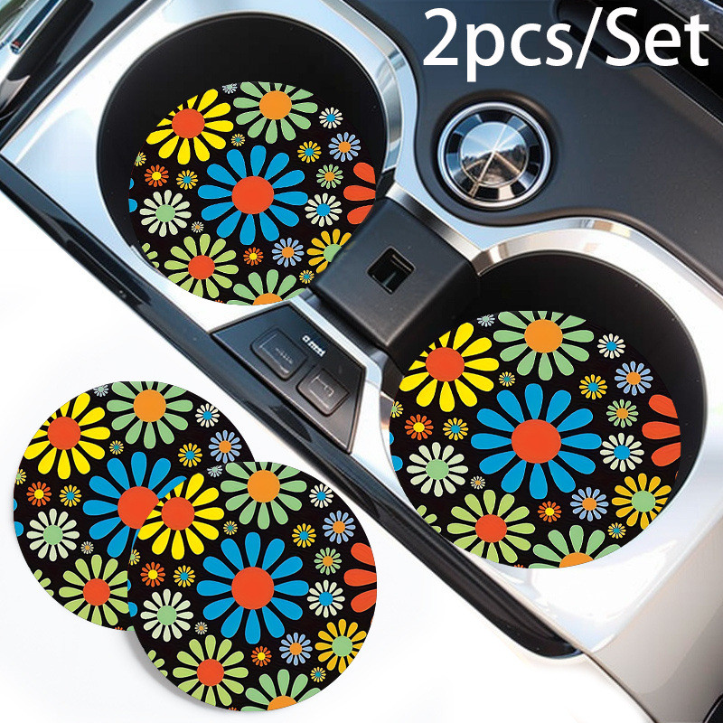Cung cấp Xe Ô Tô Coaster Họa Tiết Hoa Tròn Silicone Coaster Trà Coaster Nước Coaster Cà Phê Coaster2