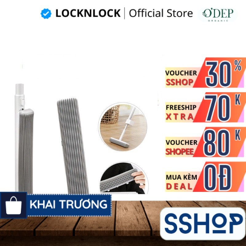 Đầu cây lau nhà LocknLock ETM481RFL dùng cho cây lau nhà ETM481, Mặt Xốp Sợi PVA thấm hút tôt   - SS