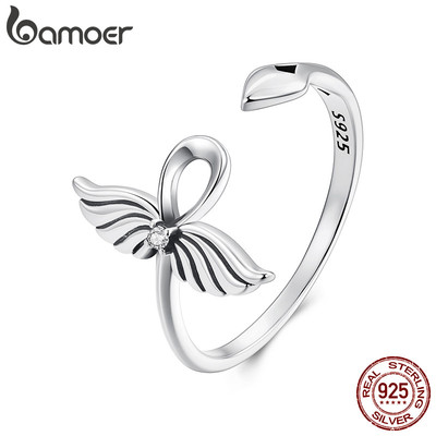 Bamoer Bạc 925 Mở Vòng Điều Chỉnh Kích Thước Với Ankh Cross Cho Nữ Món Quà Trang Sức