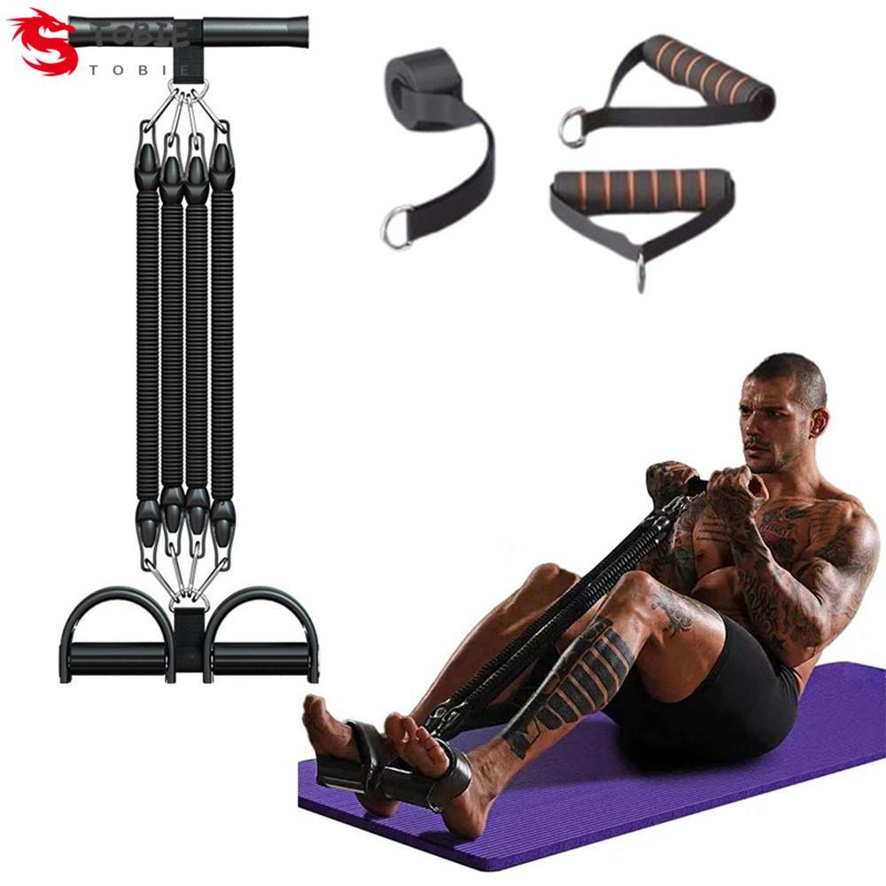 TOBIE Pedal Pull-Up Sit-Up Trainer, 2 / 3 / 4-Strand 50 / 75 / 100 Pounds Pedal Căng Dây, Dụng cụ mở