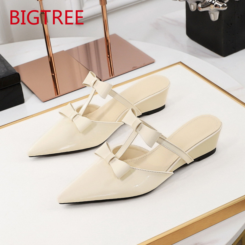 Giày Nữ BIGTREE Giày Sandal Cao Gót BIGTREE 599-26 Dép Nhọn Phong Cách Pháp