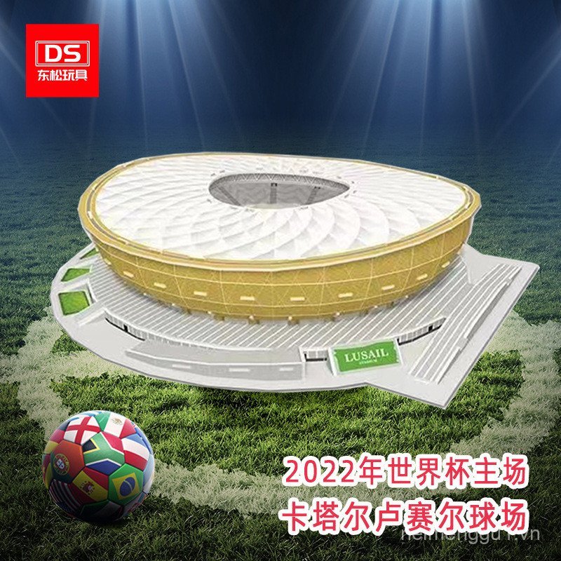 3 Câu đố ba chiều Katar World Cup Field Building Paper Building Model Đồ chơi xếp hình trẻ em IFRF