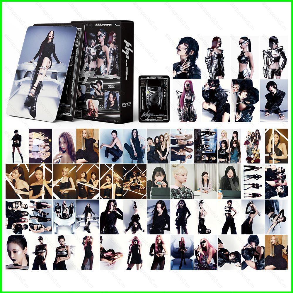 55 Cái / bộ AESPA WhiplashNING ĐÔNG KARINA GISELLE thẻ ảnh hai mặt LOMO thẻ bưu thiếp