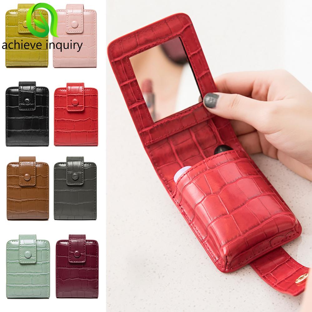 achieve inquiry ACHIEVE INQUID Túi trang điểm nữ họa tiết cá sấu bền có gương