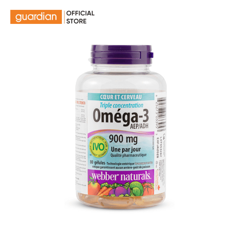 Dầu cá Webber Naturals Omega-3 Triple Strength 900mg 80 Viên/ Collagen 30 Webber Naturals 180 Viên |