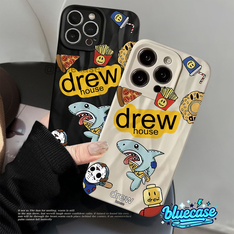 Ốp Lưng Cho IPhone 16 15 17 12 14 11 13 Pro Max XR X XS Max 14 16 7 15 8 Plus SE Cá Mập Pizza Khoai Tây Chiên Drew