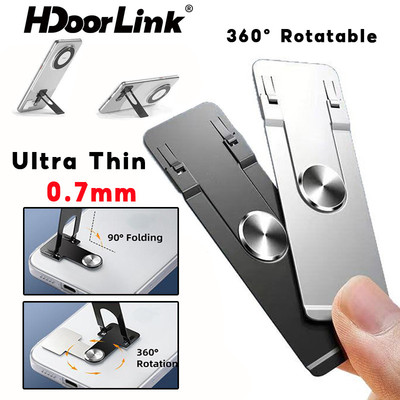 Giá đỡ điện thoại gấp siêu mỏng HdoorLink 360° Giá đỡ mặt sau bằng hợp kim xoay Giá đỡ điện thoại để bàn