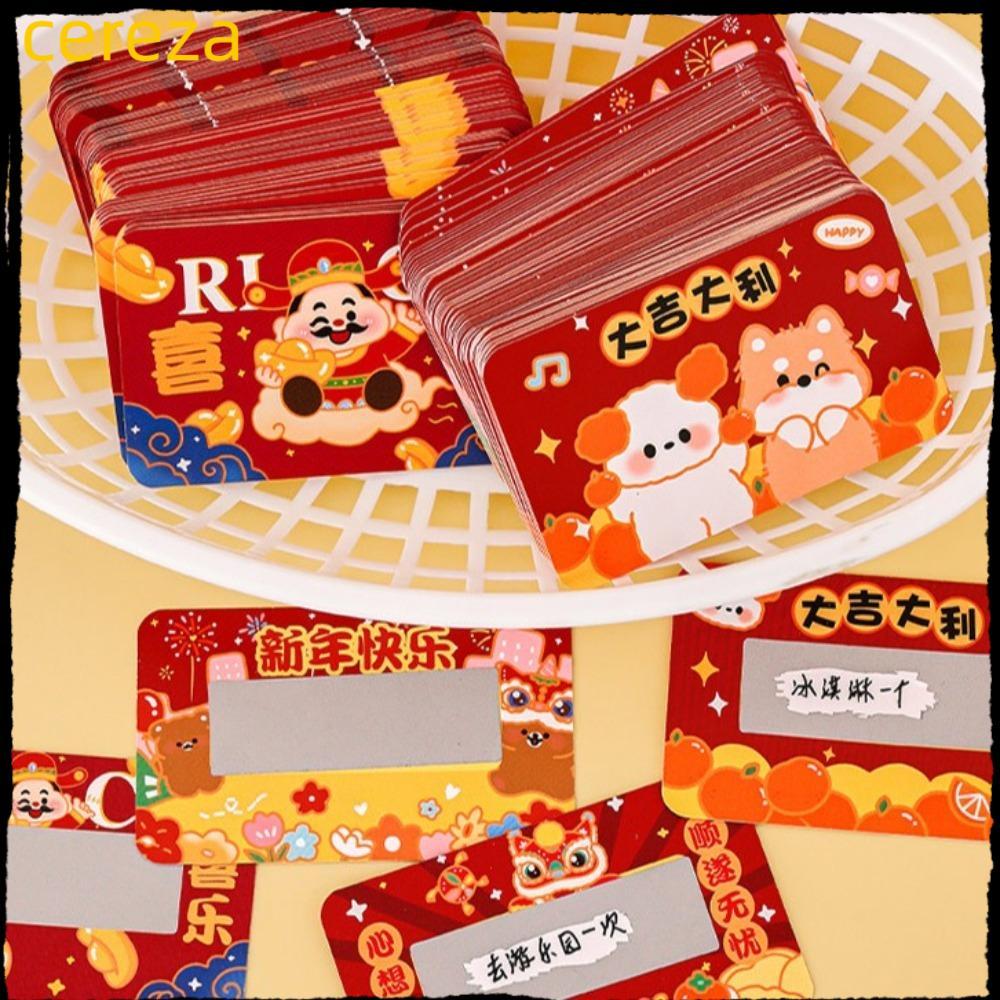 CEREZA Wish Scratch Card, Quà tặng 2025 Year 's Handwriting Scratch, Easy to Demold Handmade DIY Rew