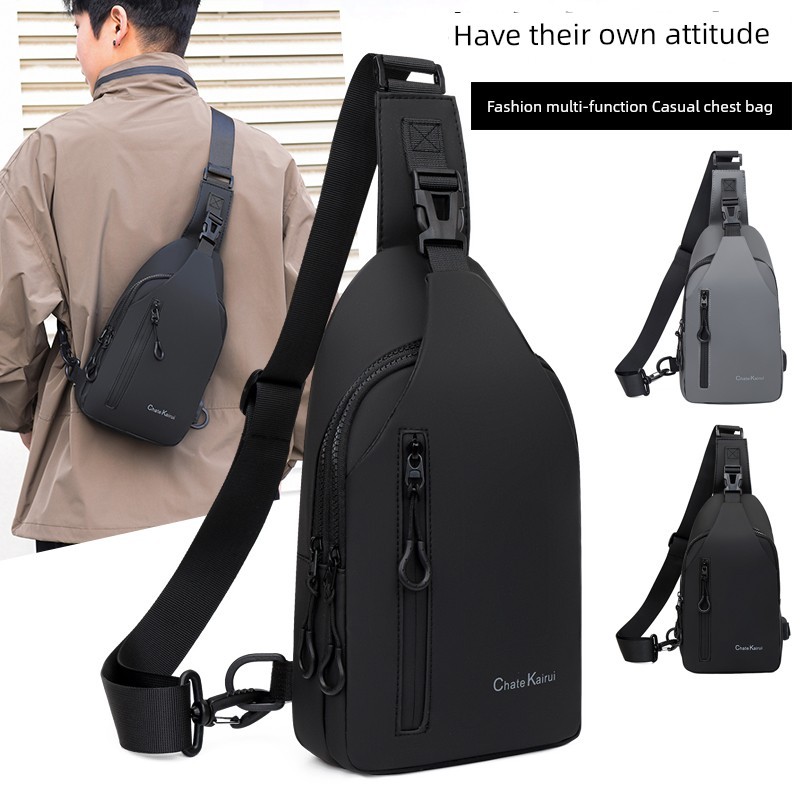 Chate Kairui Túi đeo ngực đa năng dung tích lớn Đi lại Tất cả các trận đấu Du lịch lộn xộn một vai
