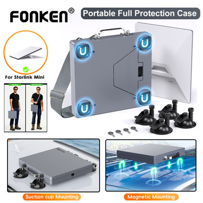 Hộp bảo vệ toàn diện Fonken cho cốc hút Mini Starlink / Hỗ trợ chống nước gắn Magetic cho bảng điều khiển ô tô & cửa sổ trời