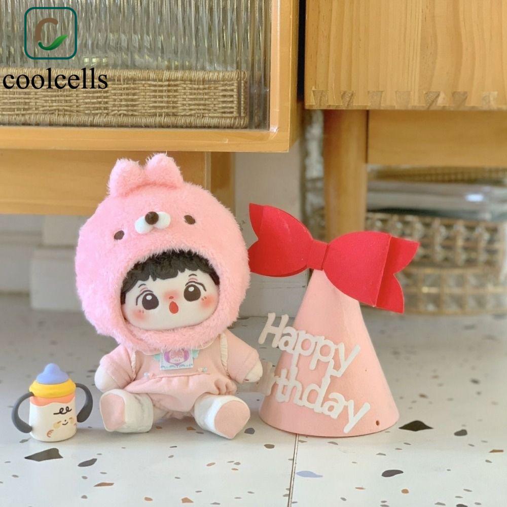 COOLCELLS Bear Idol Mũ búp bê sang trọng, Thỏ vịt chim cánh cụt Mũ búp bê cotton 5CM, Hàn Quốc dễ th