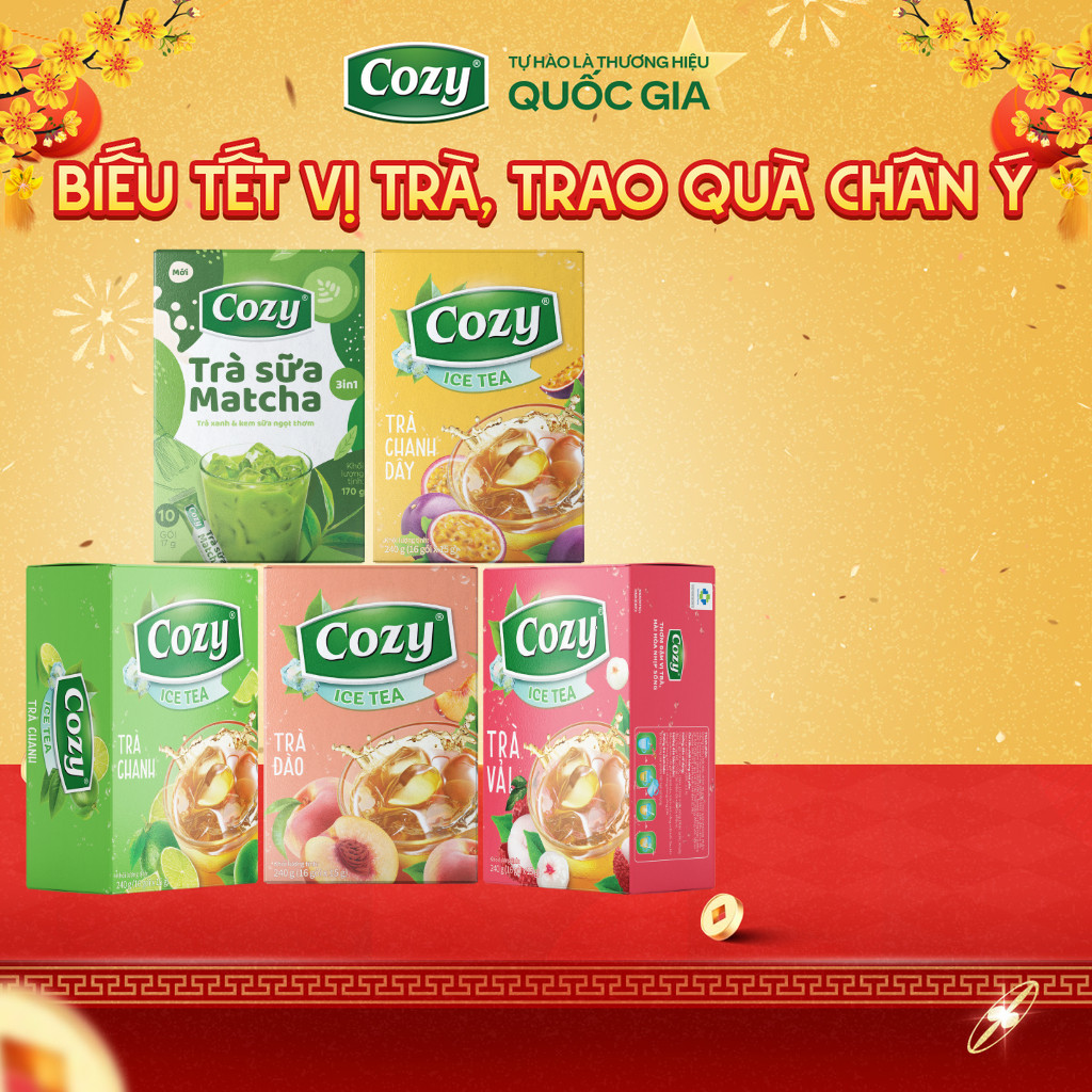 [COMBO 5] Hộp Trà Cozy Hòa Tan Vị Trà Đào, Trà Vải, Chanh Dây, Trà Chanh, Trà Sữa Matcha Giải Nhiệt 