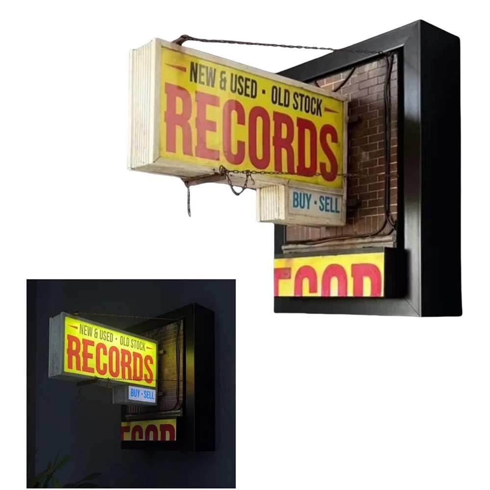 Creative Record Store Wall Light Retro Wall Decoration Light Cafe Decoration
