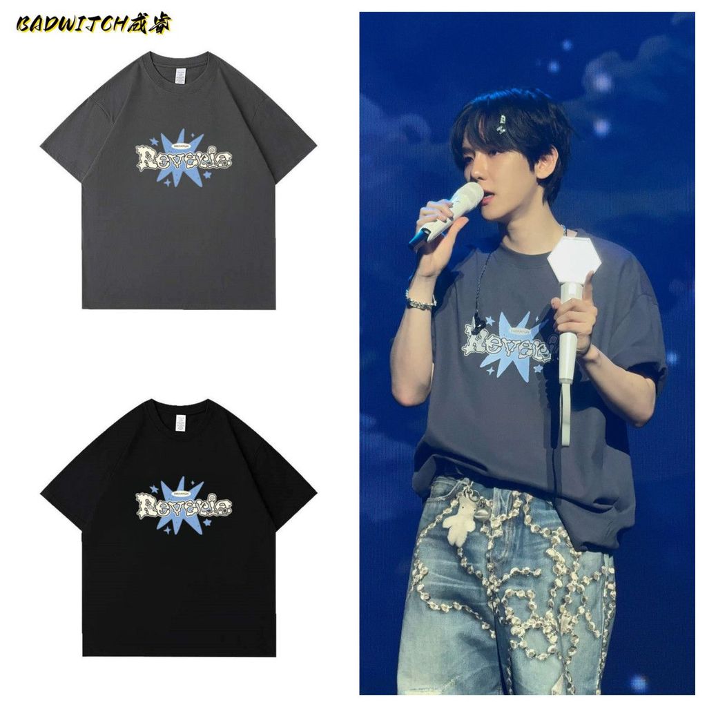 Áo sơ mi cổ tròn cotton tay ngắn cho cặp đôi nam nữ - Phong cách EXO BaekHyun