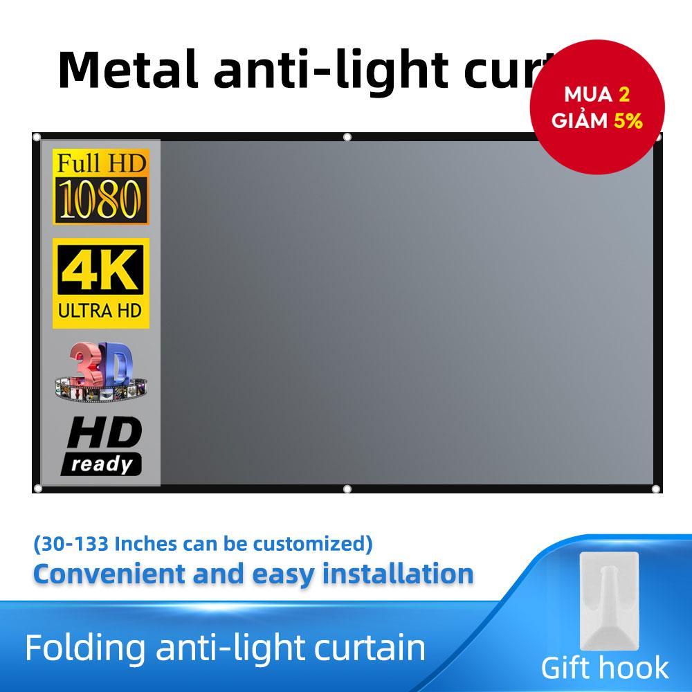 Màn Chiếu SALANGE 60/72/84/100/120/130 16:9 Vải Phản Quang Chống Ánh Sáng Kim Loại Cho YG300 XGIMI H