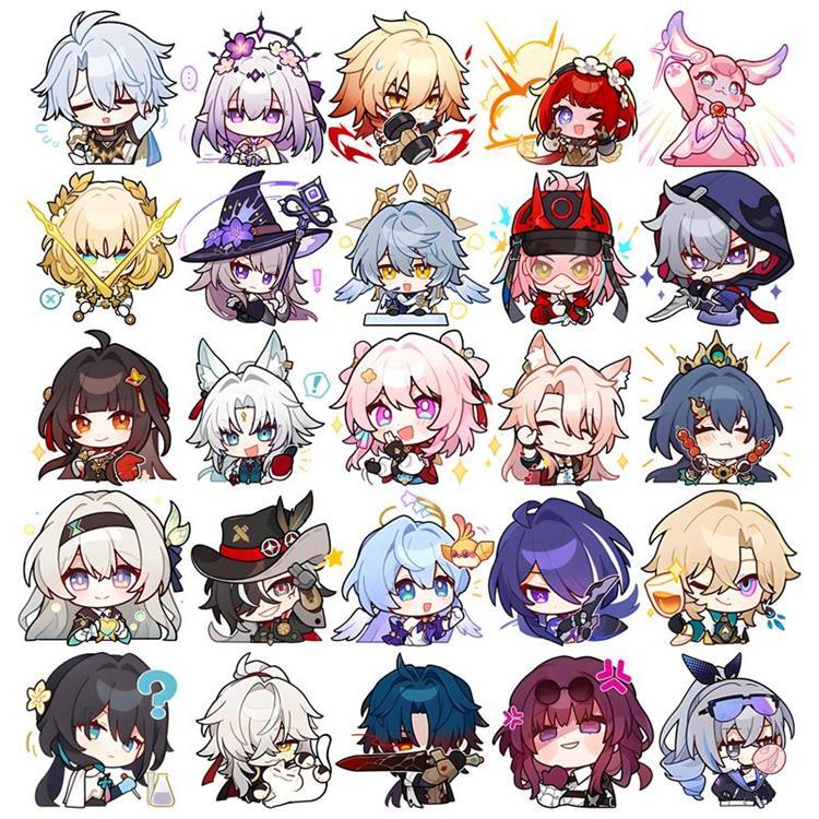 Honkai: Star Rail Anime Figure Acrylic Keychain Dan Heng Feixiao Firefly Model Plate 4pc/set Keyring