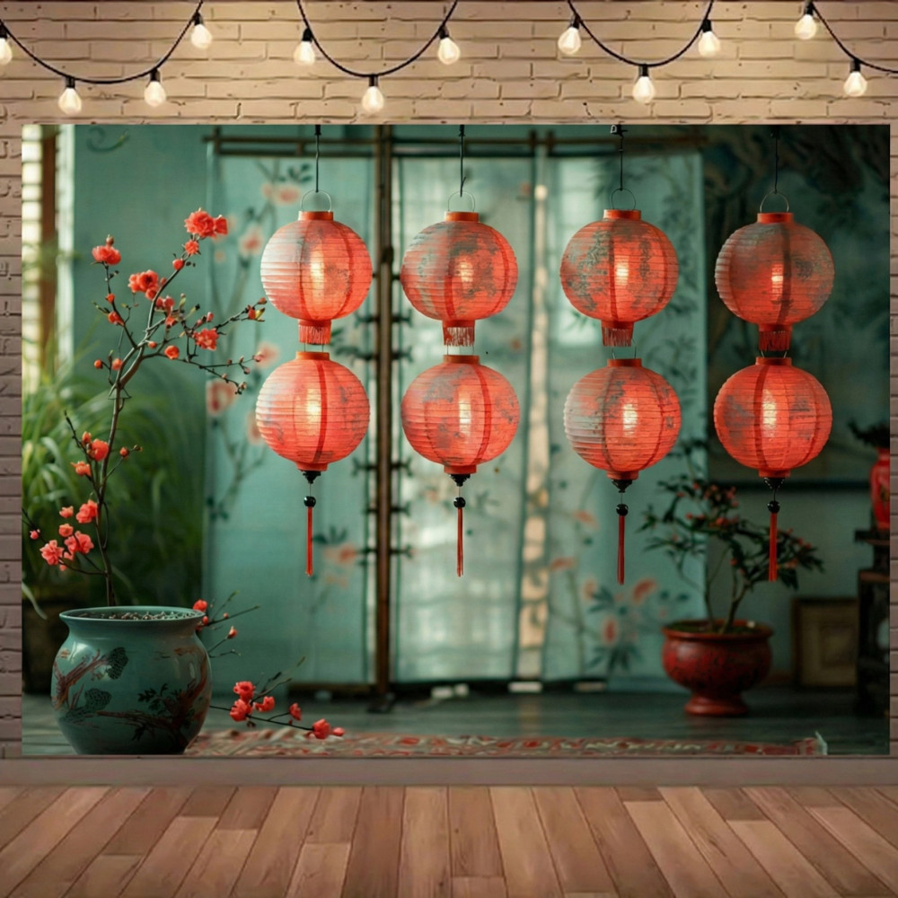 Phông Nền Chụp Ảnh Tết Background Trang Trí Chụp Ảnh Tết Chất Liệu Vải Lụa Kimsa Phù Hợp Quay Chụp H