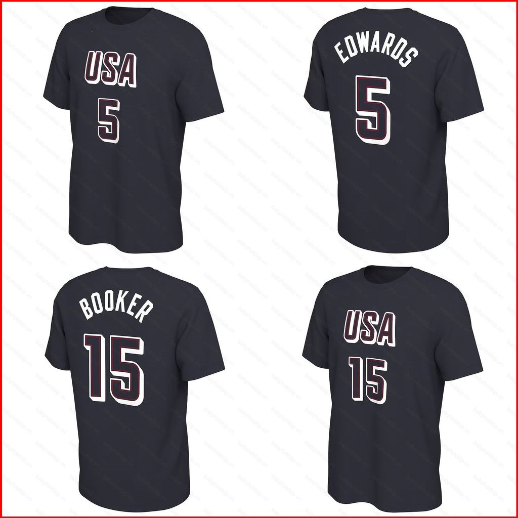 Áo Thun Swingman Thế Vận Hội Olympic Paris 2024 cho Cầu Thủ Basketball Anthony Edwards và Devin Book