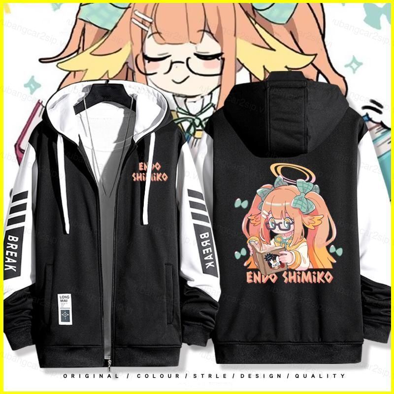 Blue Archive Endo Shimiko anime Dây Kéo Áo Khoác Áo Khoác Unisex Top