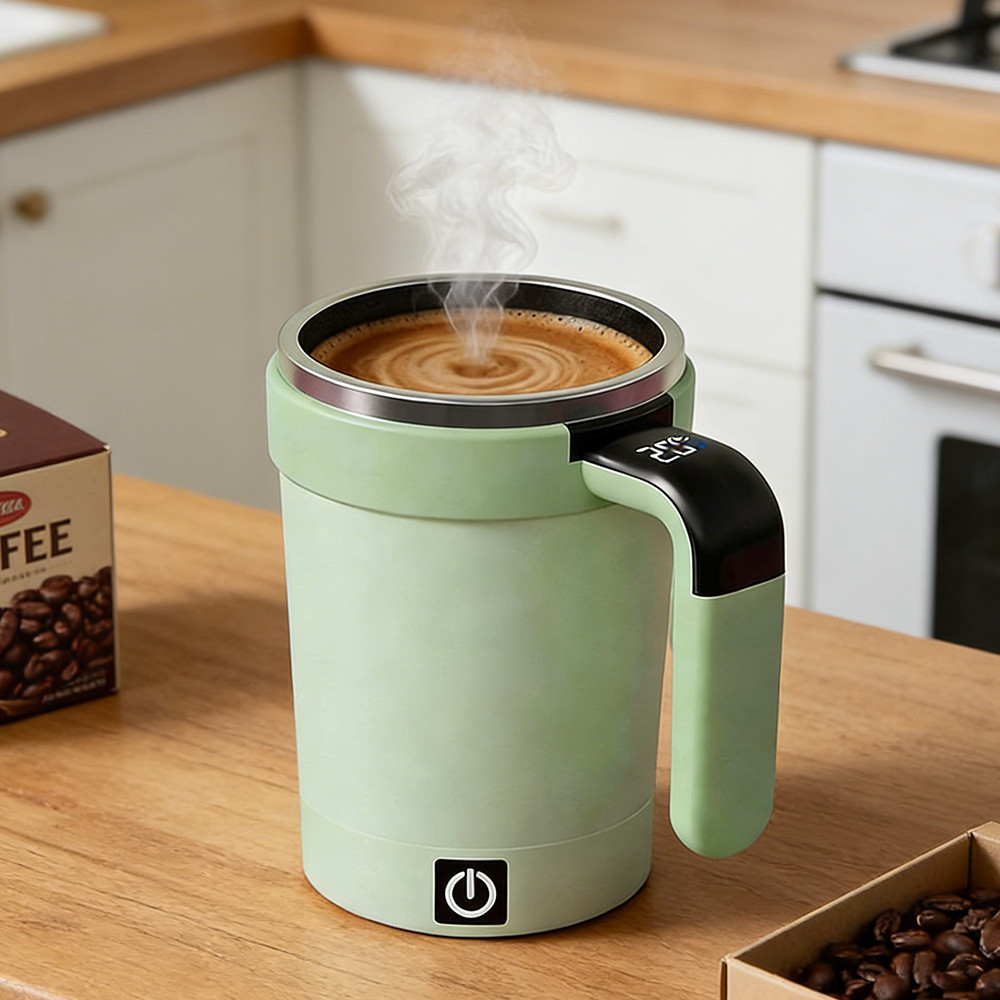 Self Stirring Coffee Mug, Digital Display Auto-Mix Mug