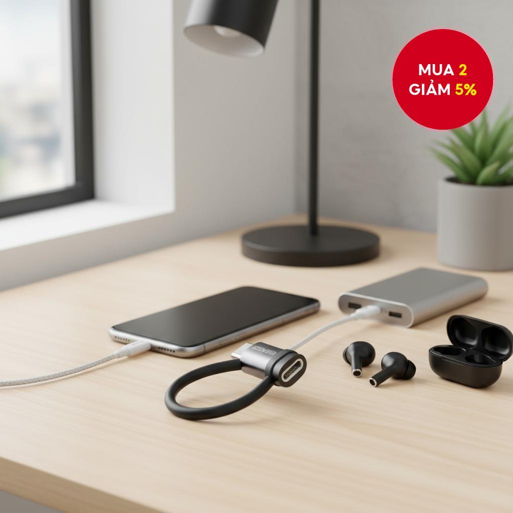 Bộ chuyển đổi Essager Type C sang iOS Adapter 3A sạc nhanh OTG cho iPhone Pro USB C sang L OTG.