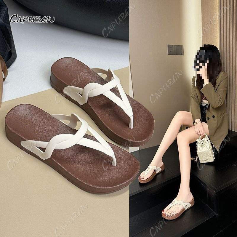 CAPUBEW  New style flip flops with anti slip soft soles for summer use on the beach Woman shoes#06