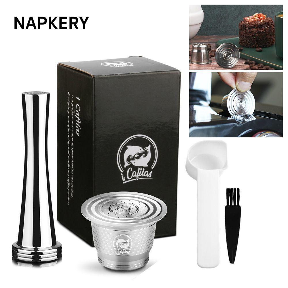 NAPKERY Coffee Capsule Espresso Coffee Bar Thép không gỉ Pods tái sử dụng cho
