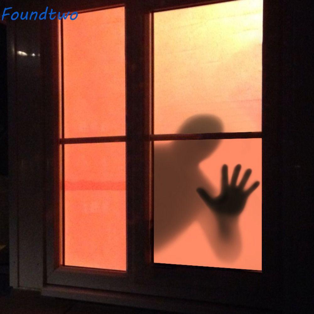 foundtwo FOUNDTWO Halloween Nữ Ghost Sticker, Ghost Hai Mặt Halloween Ghost Glass Sticker, Trò Đùa T