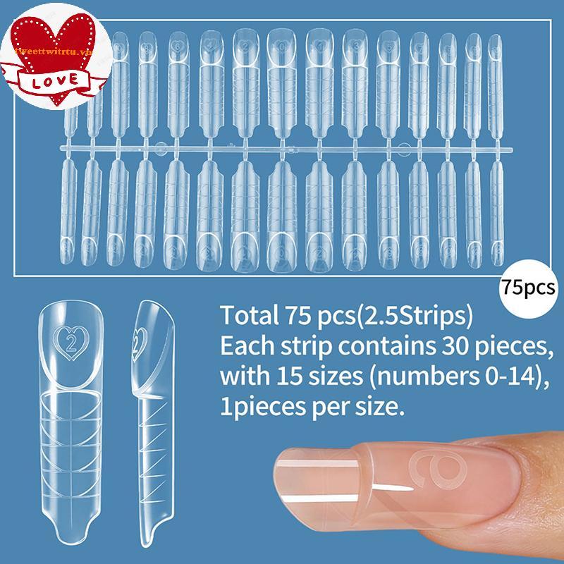 TRWITU Space Pháp Dual Forms 15 Kích Cỡ Trong Suốt Có Thể Tái Sử Dụng Hệ Thống Kép Khuôn Móng Tay Gi