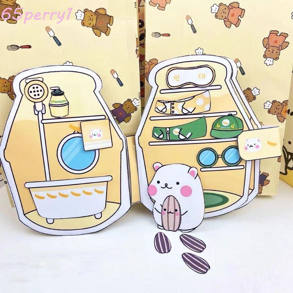 PERRY1 Hamster Banana Milk Quiet Book, Beanie Book Material Pack Homemade Banana Milk Quiet Book, 3D