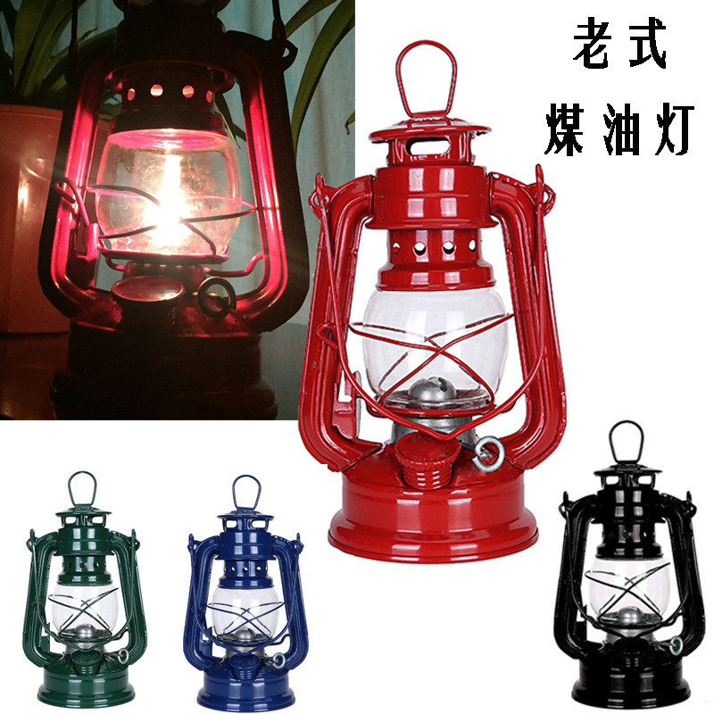 baoluan#245Old-fashioned horse lantern, vintage kerosene lamp Outdoor Iron Art Portable Camping Ligh