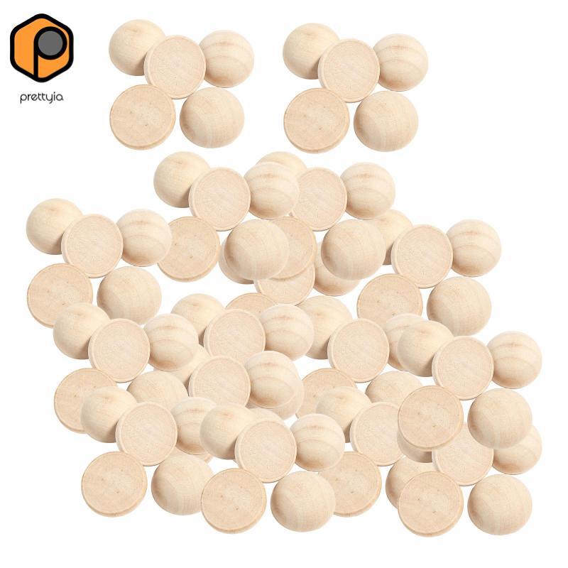 100 Quả Bóng Gỗ, Quả Bóng Nửa Bằng Gỗ, Quả Bóng Tròn Cho Các Dự Án DIY Và Trang Trí Bàn Trẻ Em.